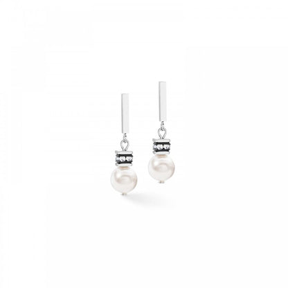 GeoCUBE® Iconic Pearl Mix earrings silver-white