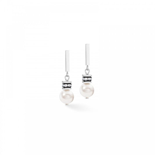 GeoCUBE® Iconic Pearl Mix earrings silver-white