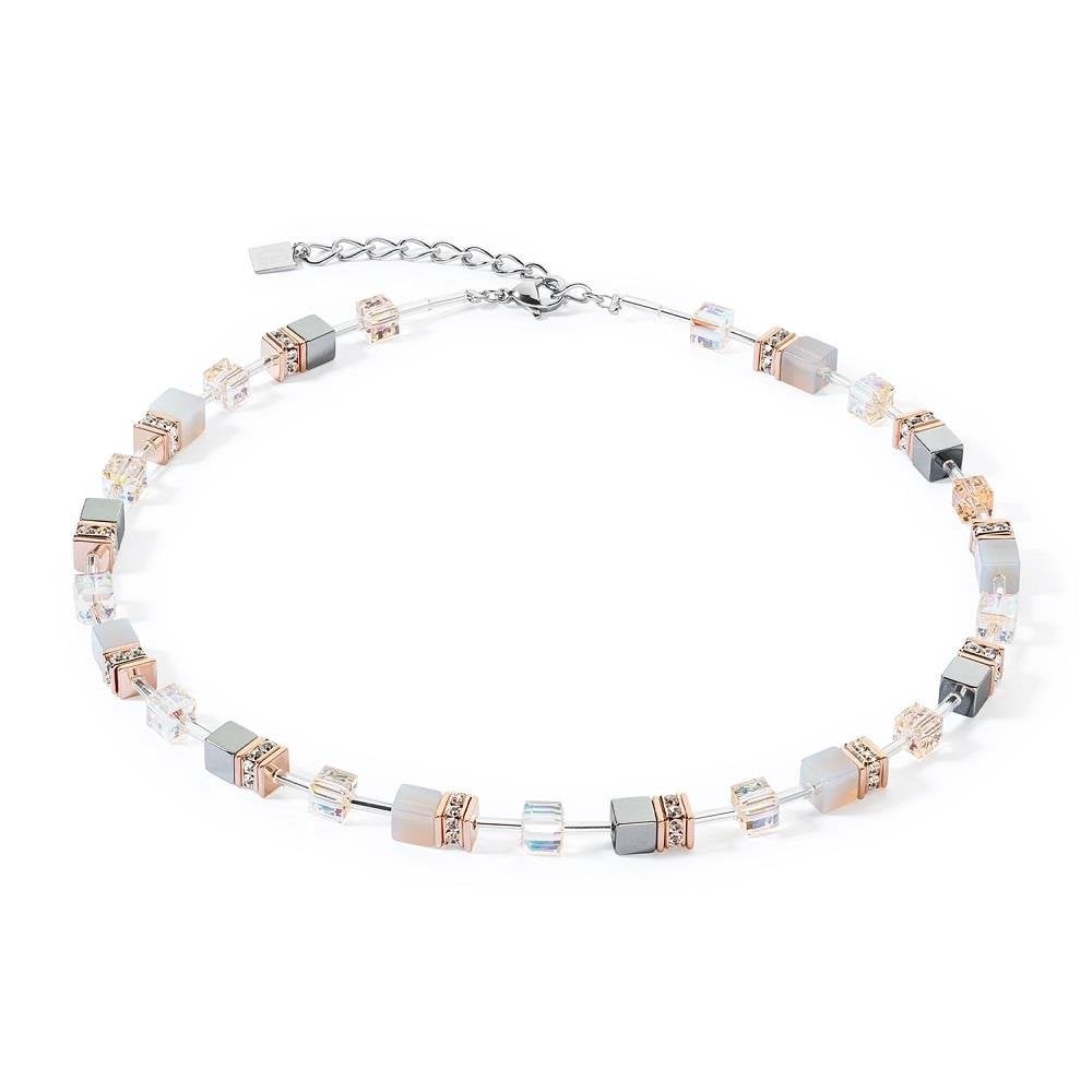 GeoCUBE® Iconic Precious Necklace Rose Gold-Peach