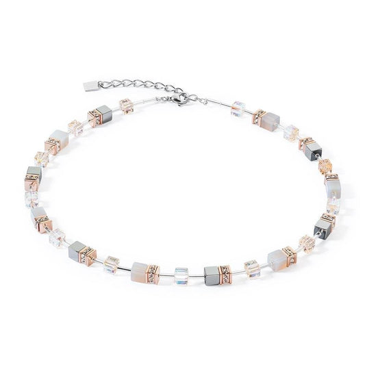GeoCUBE® Iconic Precious Necklace Rose Gold-Peach