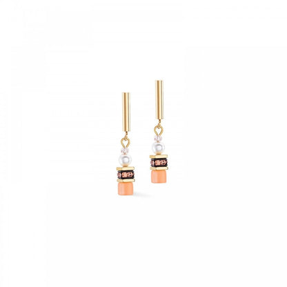 GeoCUBE® Mini Fusion Pearls Earrings Apricot Crush