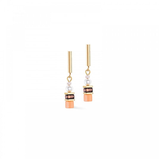 GeoCUBE® Mini Fusion Pearls Earrings Apricot Crush