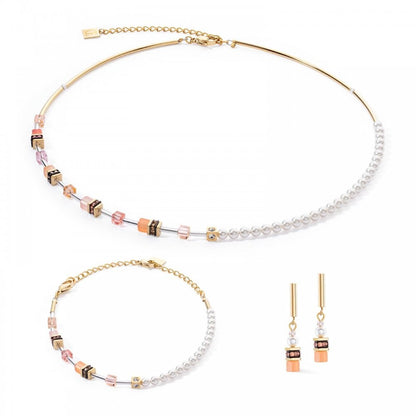 GeoCUBE® Mini Fusion Pearls Earrings Apricot Crush
