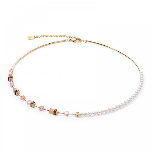 GeoCUBE® Mini Fusion Pearls Necklace Apricot Crush