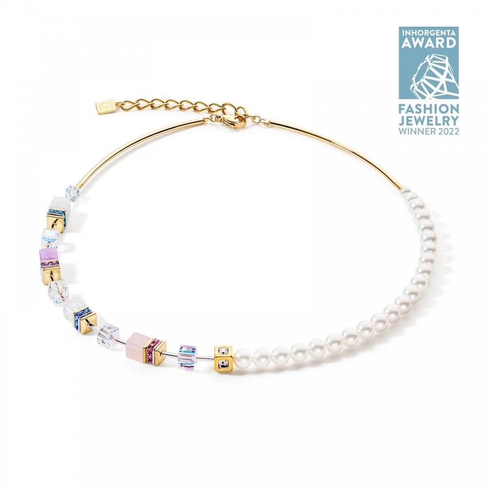 GeoCUBE® Precious Fusion Pearls necklace multicolour pastel