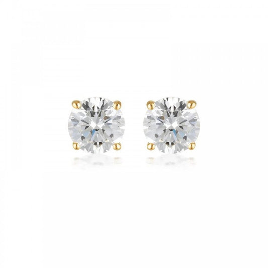 Georgini 5mm Clear Round Stud Earrings Gold