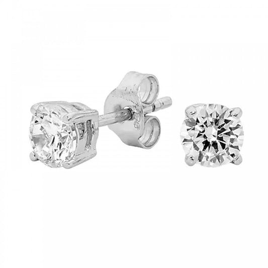 Georgini 5mm Clear Round Stud Earrings Silver