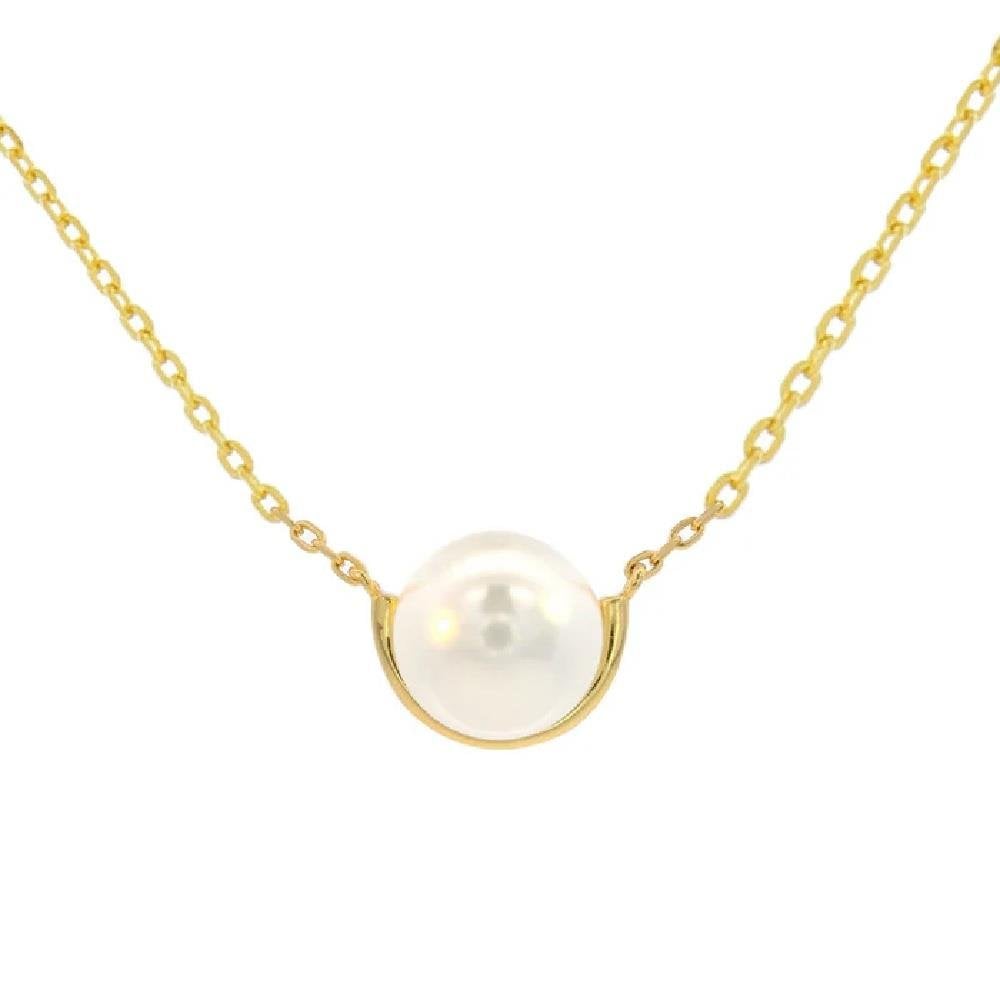 Georgini Adagio Crescent Nine-2-Five Pearl Necklace Gold