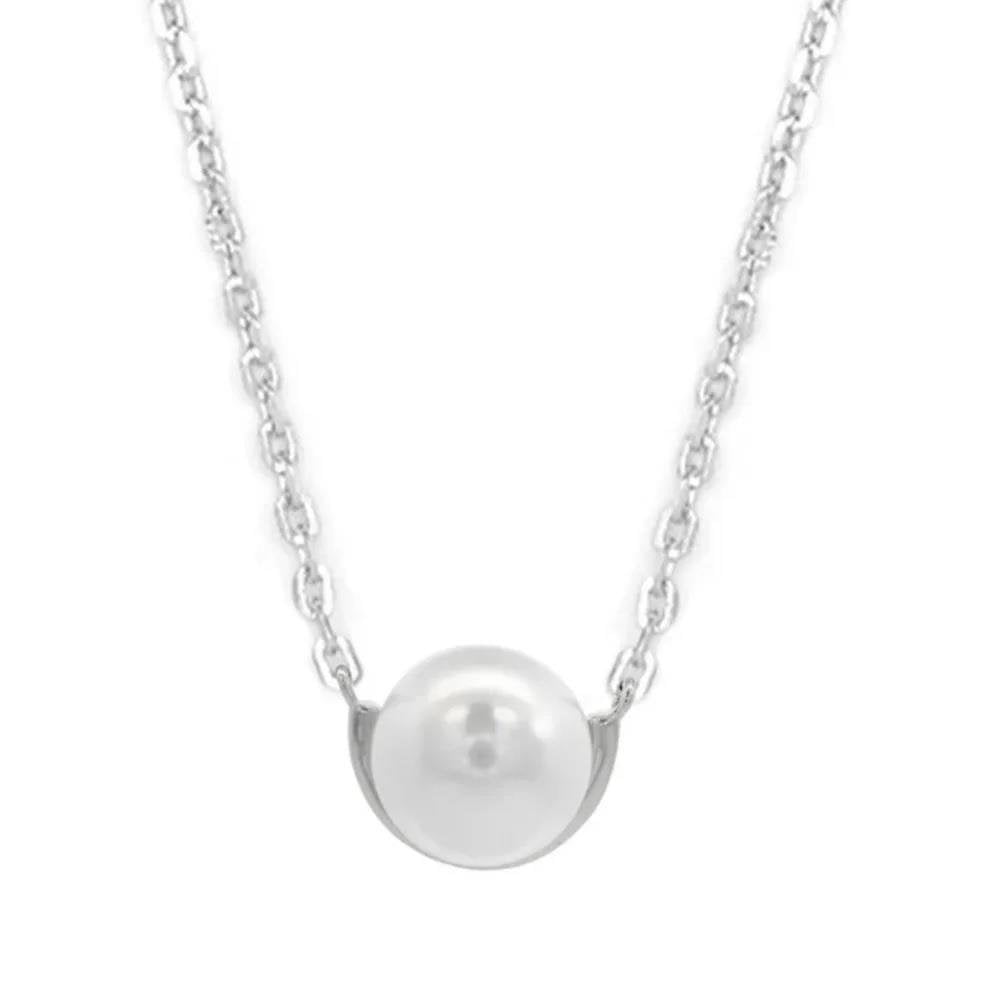 Georgini Adagio Crescent Nine-2-Five Pearl Necklace Silver
