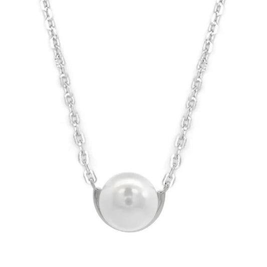 Georgini Adagio Crescent Nine-2-Five Pearl Necklace Silver