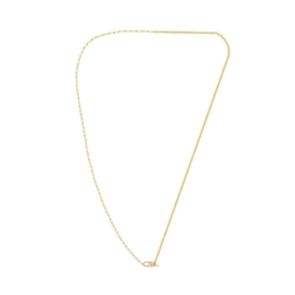Georgini Alchemy Paperclip Curb FOB Necklace Gold