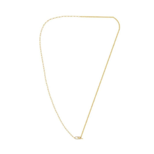 Georgini Alchemy Paperclip Curb FOB Necklace Gold