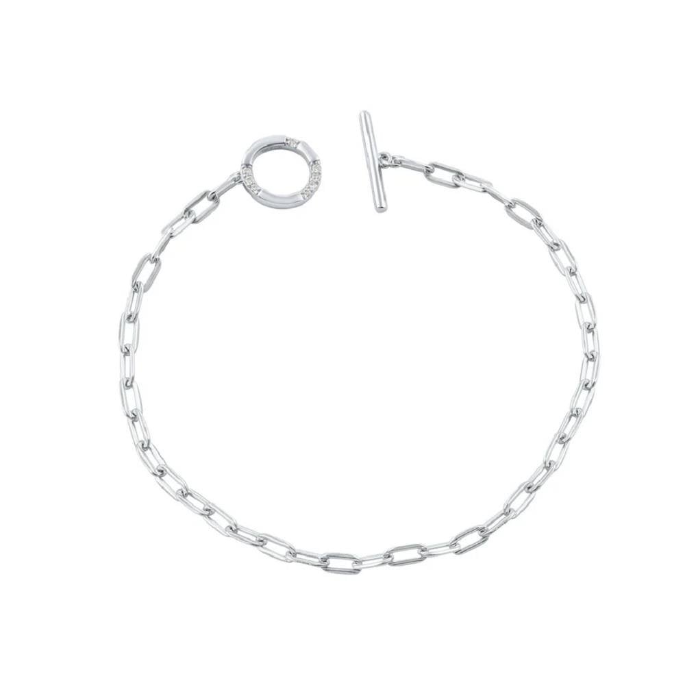 Georgini Alchemy Paperclip FOB Bracelet Silver