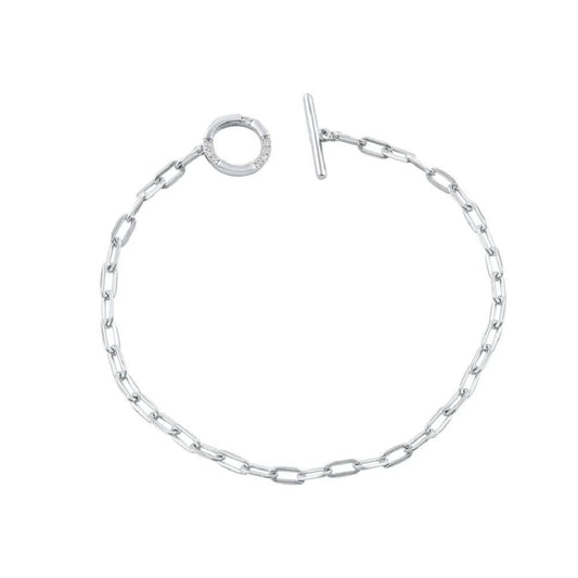 Georgini Alchemy Paperclip FOB Bracelet Silver