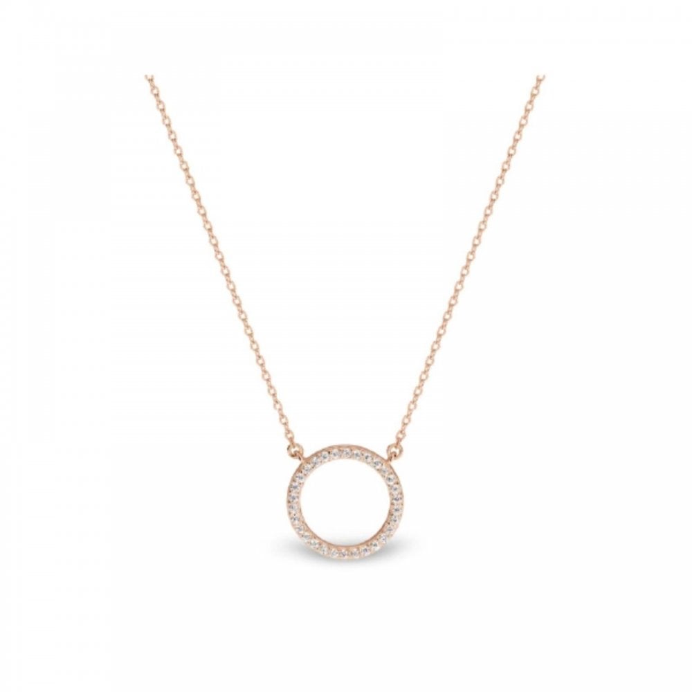 Georgini Ara Circle CZ Rose Pendant