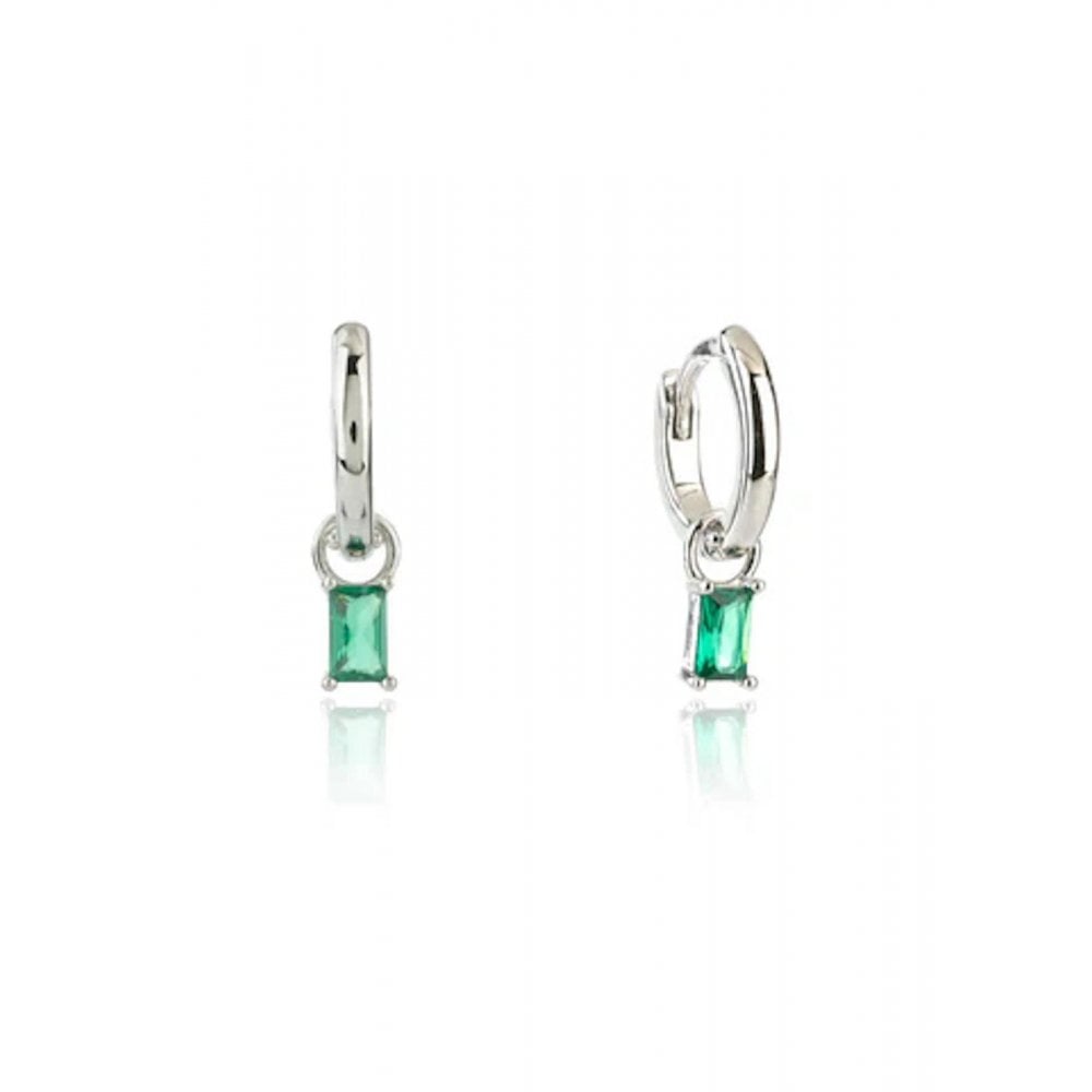 Georgini Baby Baguette Green Hoop Earrings