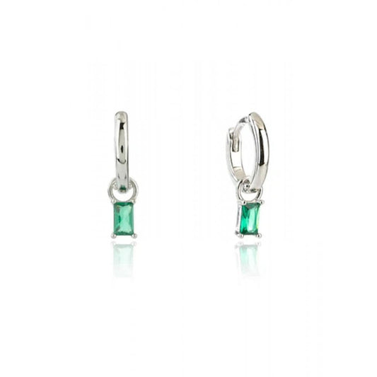 Georgini Baby Baguette Green Hoop Earrings