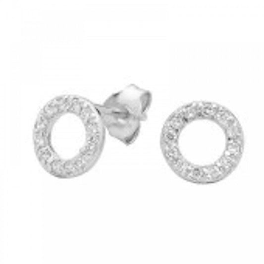 Georgini Baby Circle CZ Stud Earrings