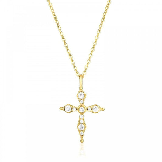 Georgini Bless Mini CZ Cross Gold Plated Pendant