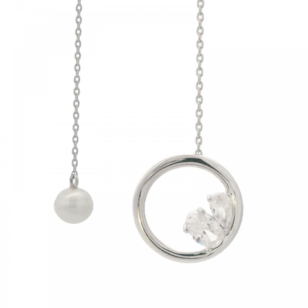 Georgini Chic Noel Freshwater Pearl CZ Lariat Necklace