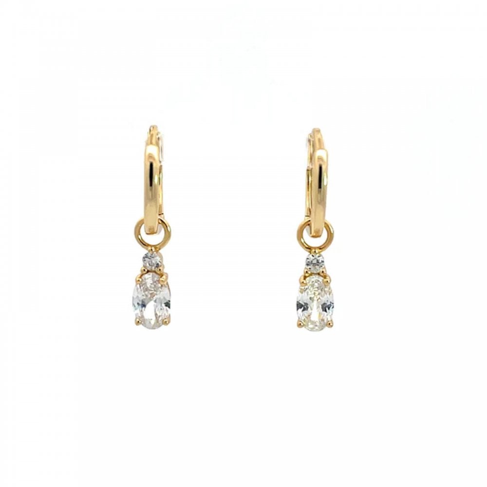 Georgini Christmas Journey Baby Oval Gold Earrings
