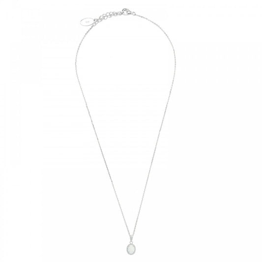 Georgini Created Opal Glow Blackwattle Silver Pendant