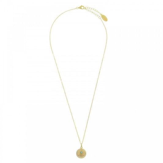 Georgini Created Opal Glow Hamsa Hand Medallion GP Pendant