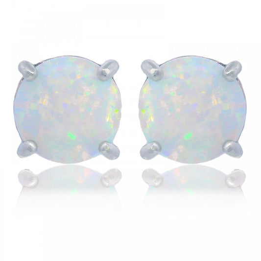 Georgini Created Opal Glow Silver Stud Earrings