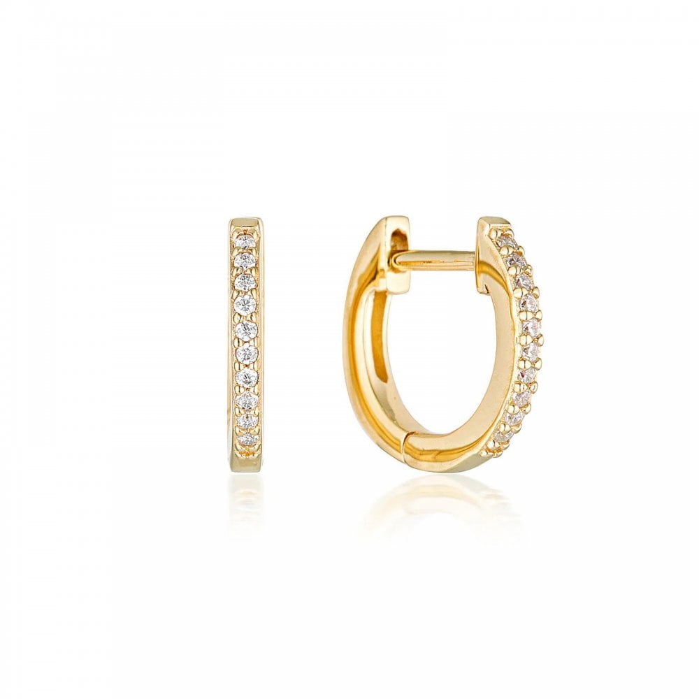 Georgini Cubic Zirconia Noel Nights Shine Gold Plated Hoops