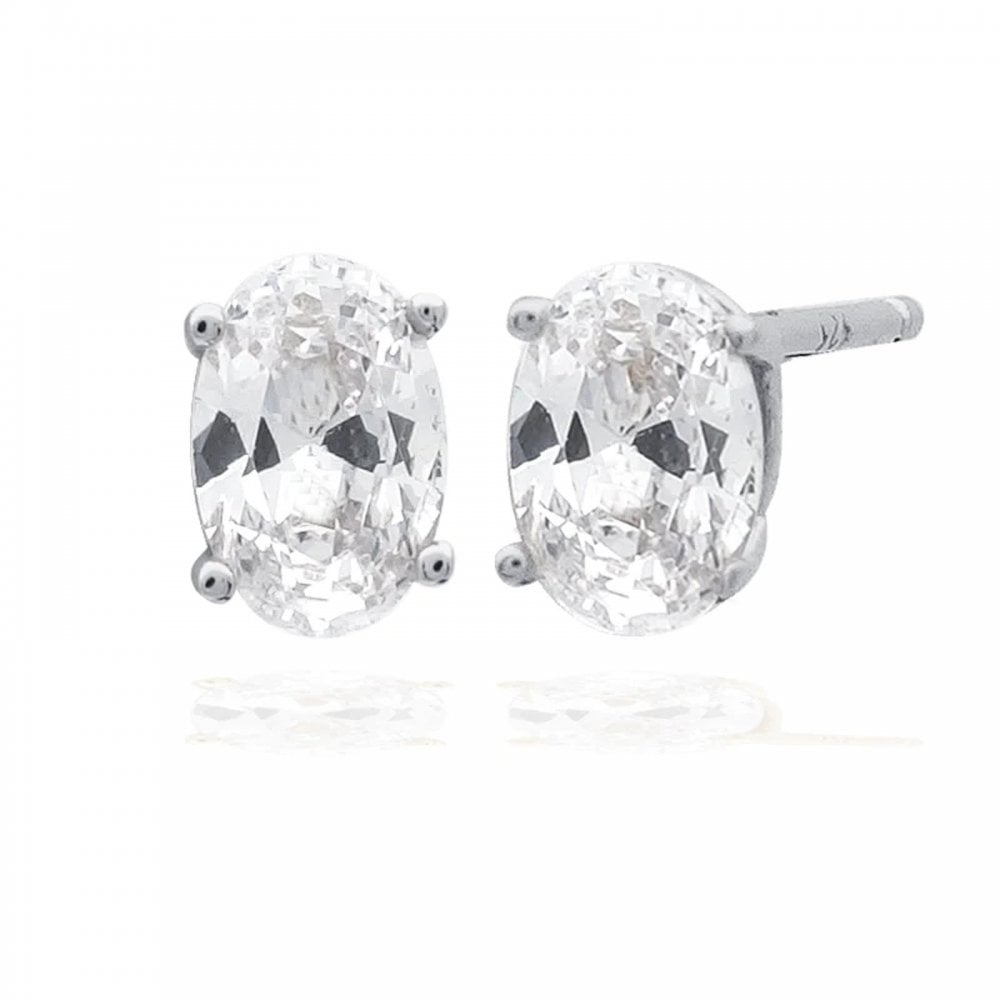 Georgini Ellipse Journey CZ Silver Stud Earrings