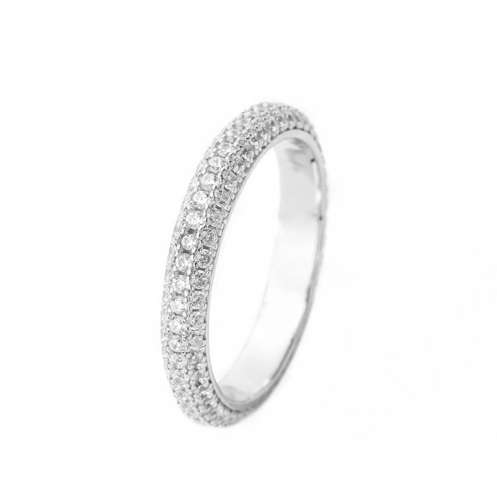 Georgini Goddess Pave CZ Silver Ring Size 54