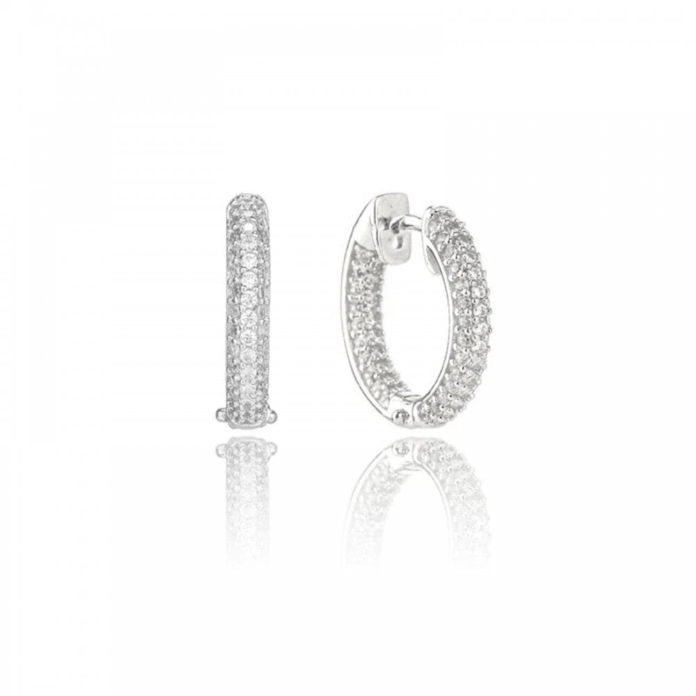 Georgini Goddess Pave Silver Hoop Earrings