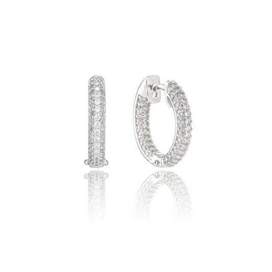 Georgini Goddess Pave Silver Hoop Earrings