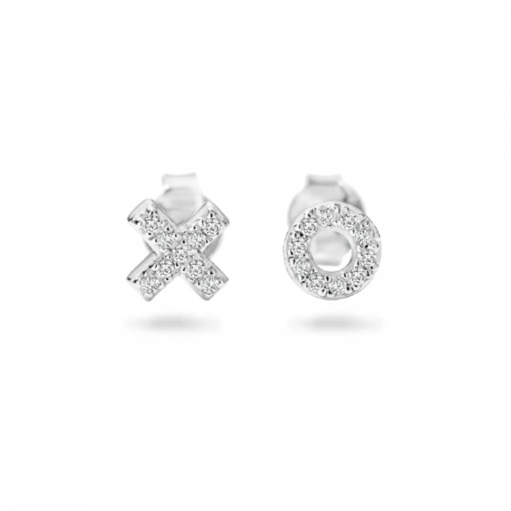 Georgini Kiss Hug CZ Silver Stud Earrings