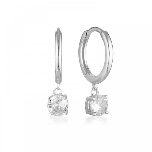 Georgini Love is in the Air Bria Silver CZ Hoop Earrings