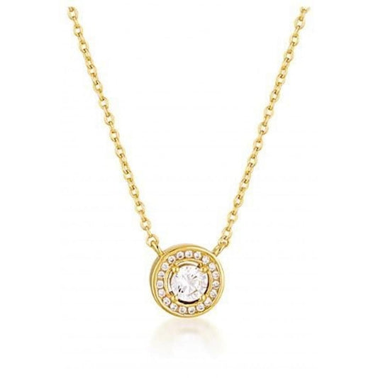 Georgini Milestone CZ Gold Plated Halo Pendant