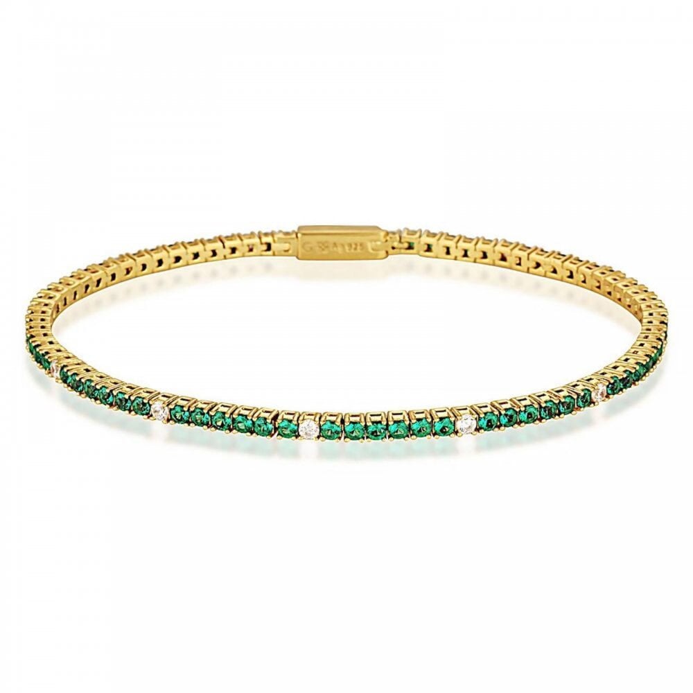 Georgini Milestone Emerald Green Nano and White Bracelet