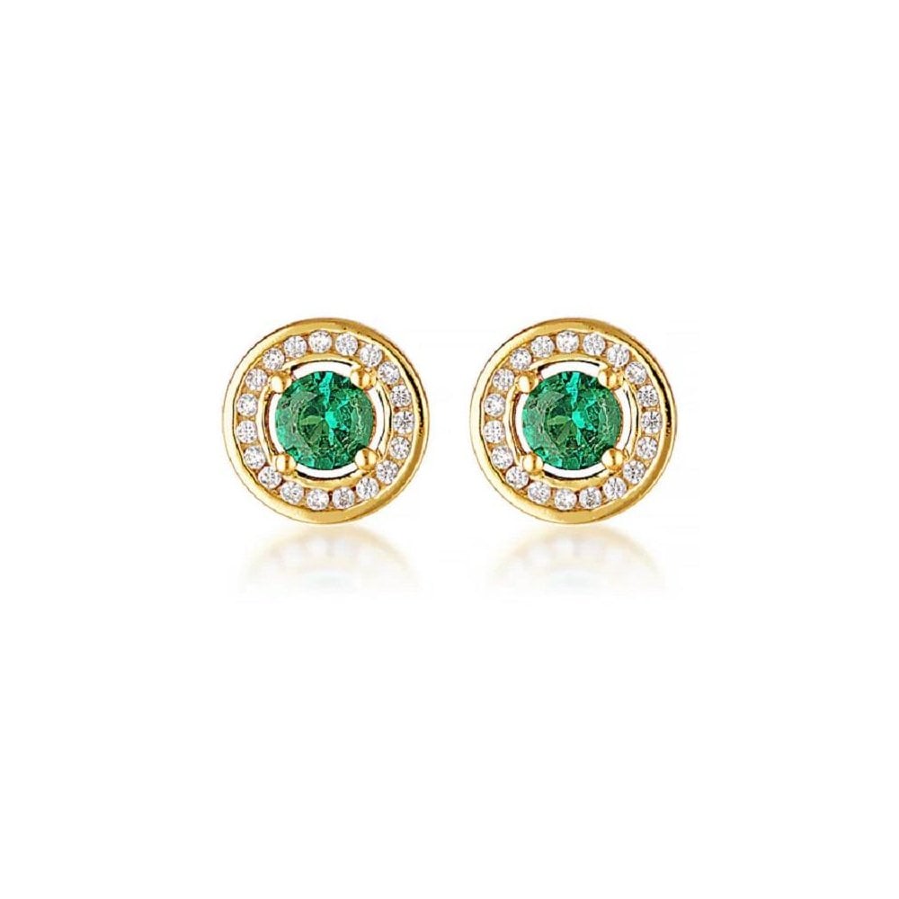Georgini Milestone  Emerald Nano & White Earrings