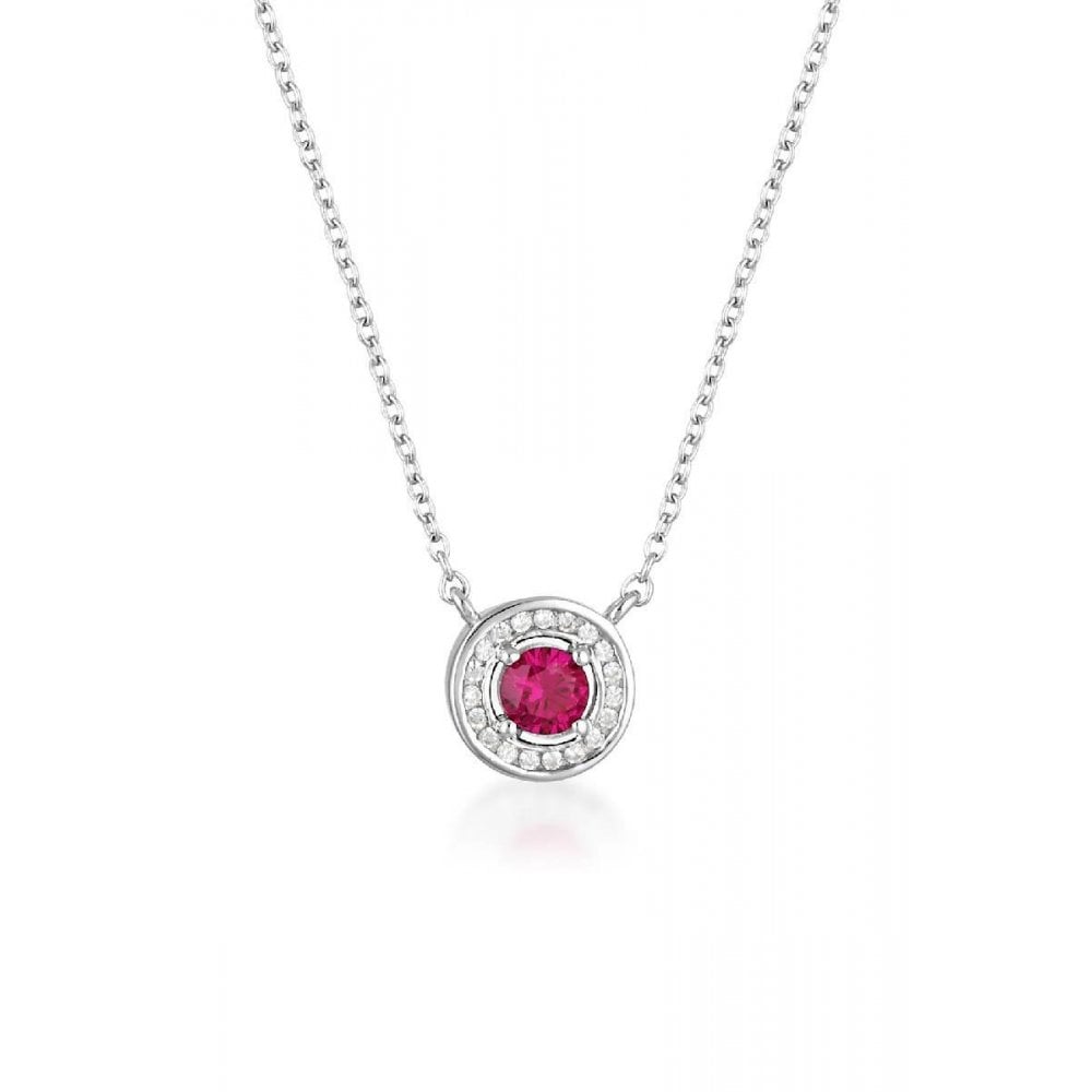 Georgini Milestone Ruby and CZ Halo Pendant