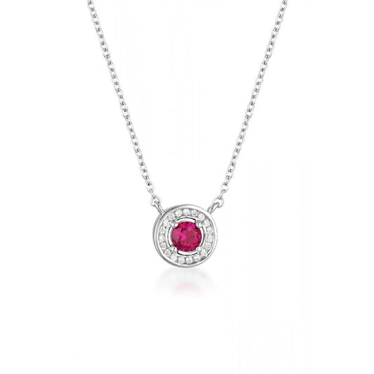 Georgini Milestone Ruby and CZ Halo Pendant