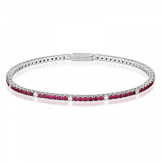 Georgini Milestone  Ruby and White CZ Bracelet
