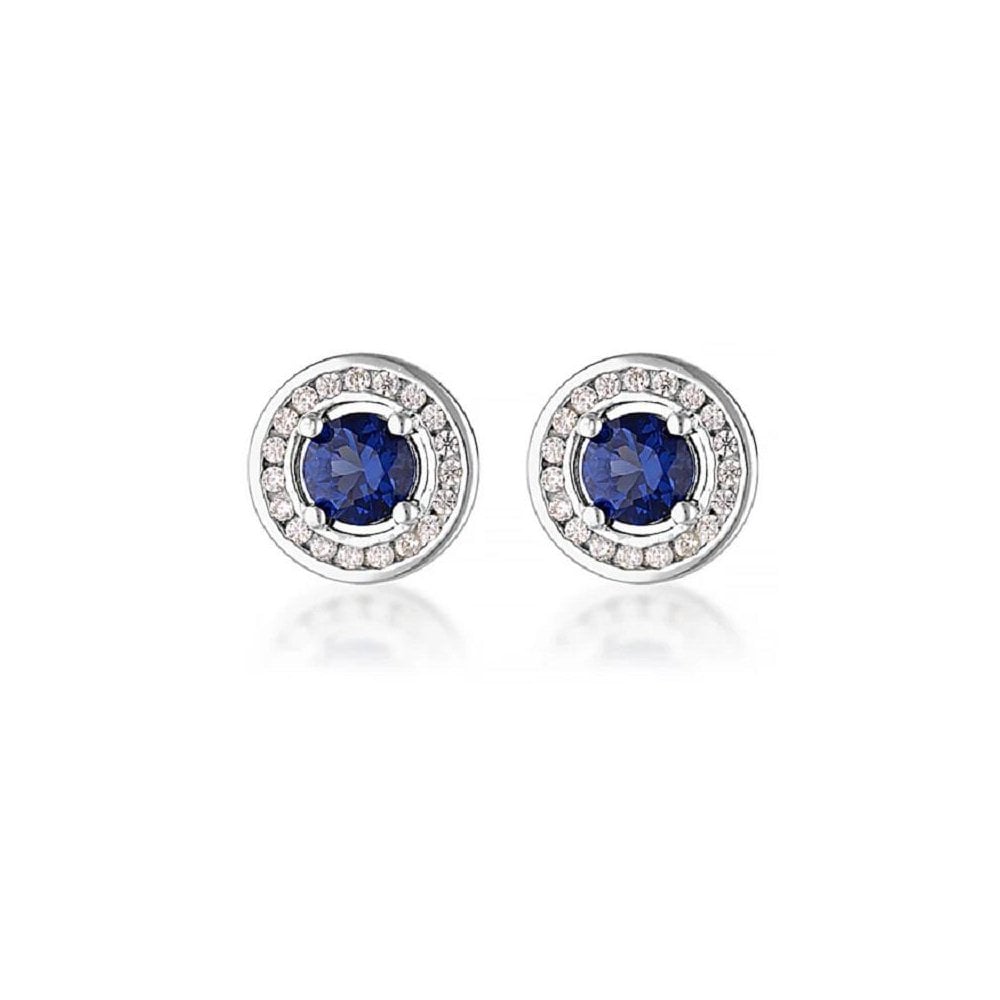 Georgini Milestone Sapphire Nano & White Earrings