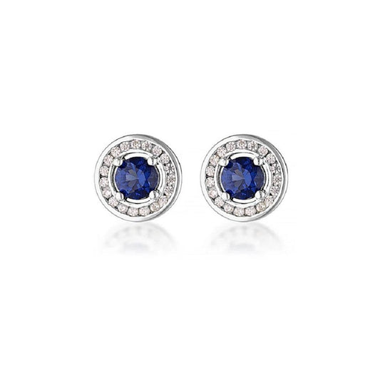 Georgini Milestone Sapphire Nano & White Earrings