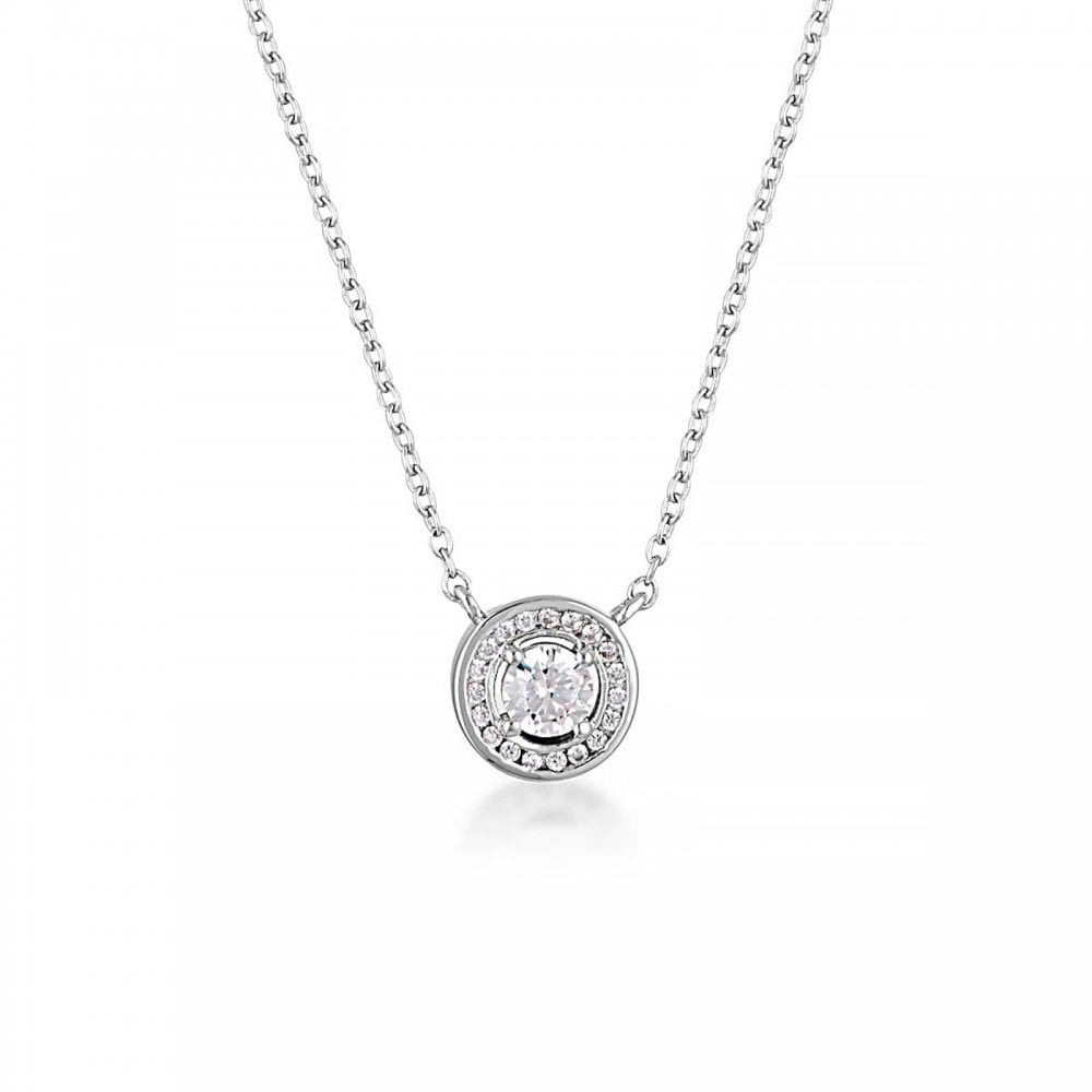 Georgini Milestone White CZ Halo Cluster Pendant