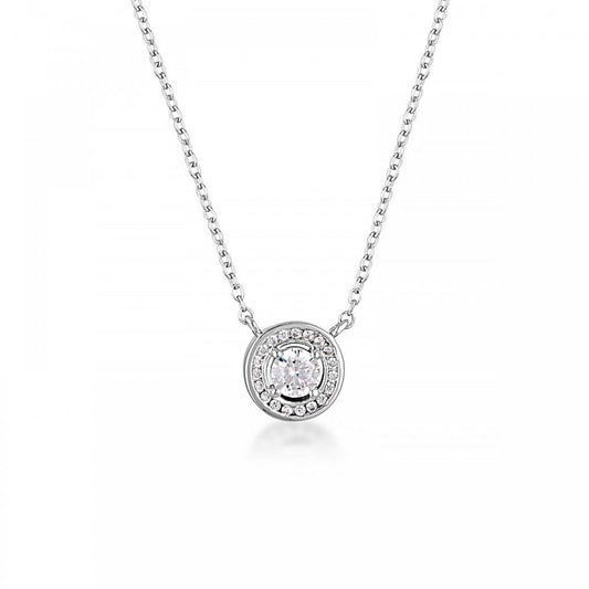 Georgini Milestone White CZ Halo Cluster Pendant