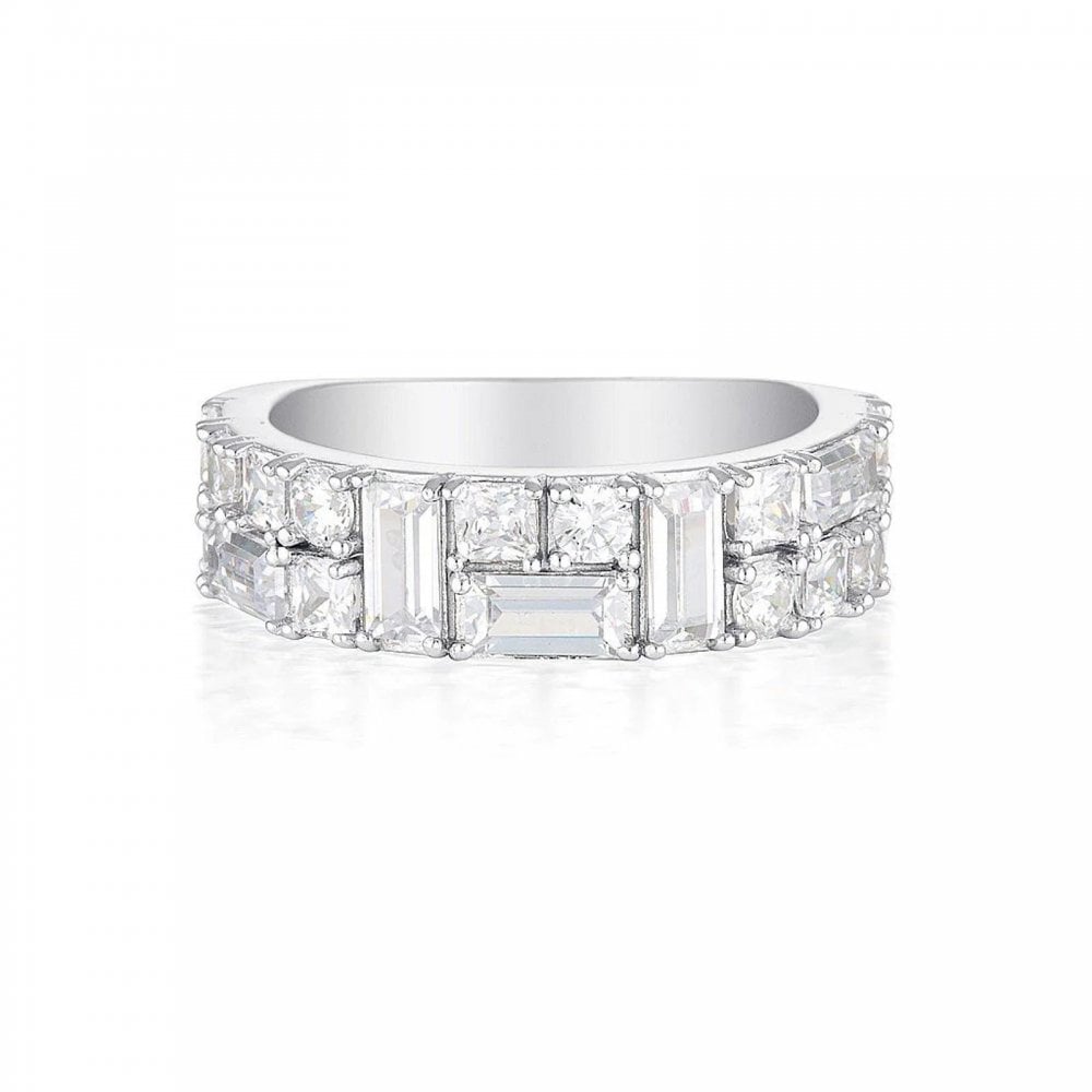 Georgini Mosaic CZ Silver RIng Size 54