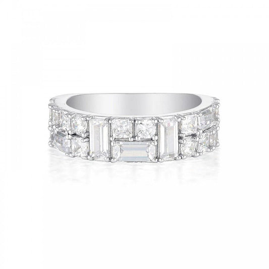 Georgini Mosaic CZ Silver RIng Size 54
