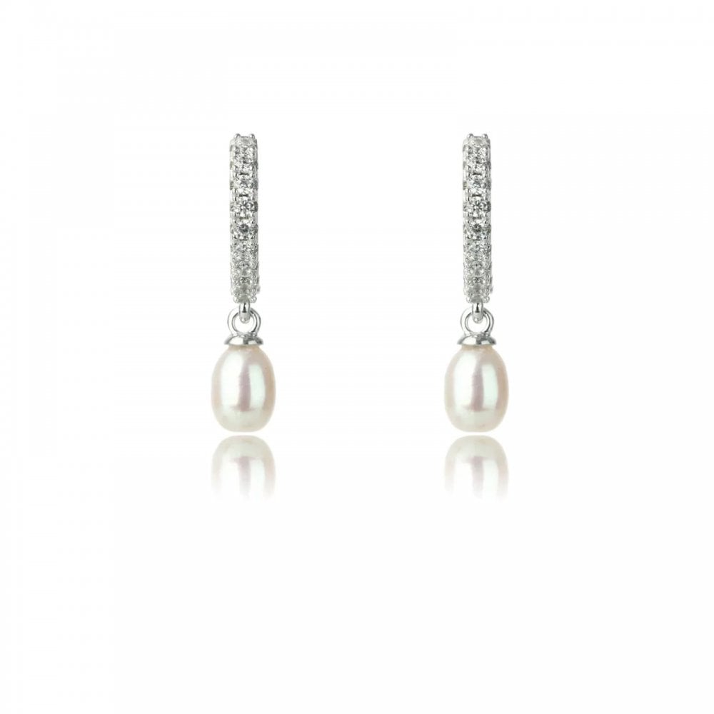 Georgini Oceans Bondi FW Pearl & CZ Silver Earrings