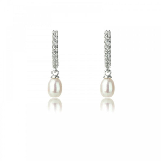Georgini Oceans Bondi FW Pearl & CZ Silver Earrings