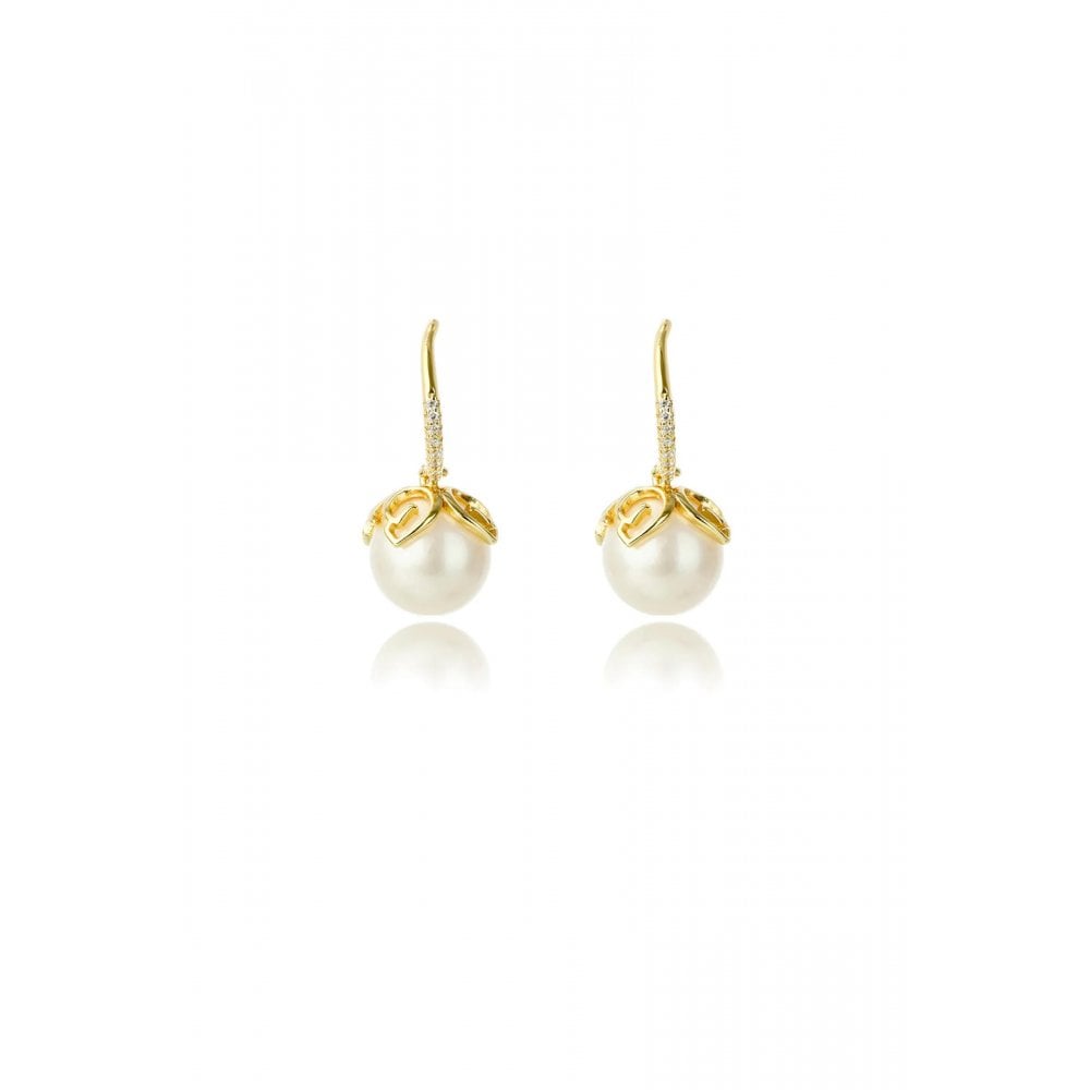 Georgini Oceans Palm Cove FW Pearl Gold Plated Earrings